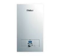 Wall-mounted Vaillant boiler with a front control panel near the bottom. - Solarplaza