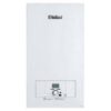 White wall-mounted boiler with a small control panel at the bottom.