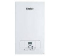 Wall-mounted white boiler with a small display and controls at the bottom - Solarplaza