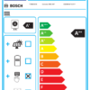 EU energy label for a Bosch product with blue header, showing energy classes A++ to G and the A++ mark highlighted on the right, plus feature icons on the left. Includes European Union flag and Bosch branding at the top.