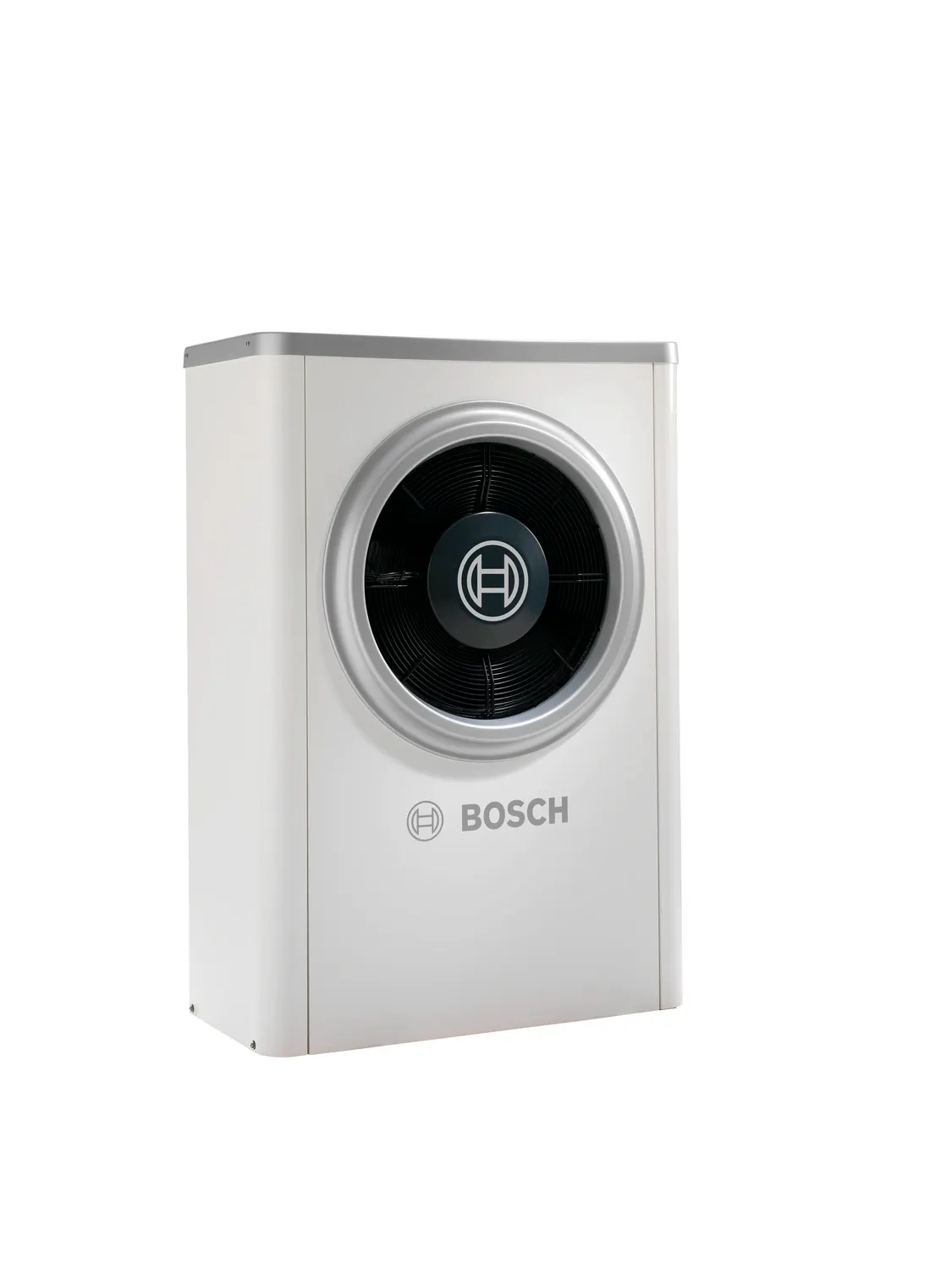 O1367714_compress_6000_aw_outdoor_unit2-1 - Solarplaza Front view of a white Bosch front-loading washing machine with a circular door and silver trim - Solarplaza