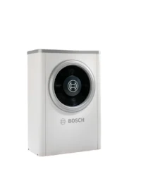 O1367714_compress_6000_aw_outdoor_unit2-1 - Solarplaza White Bosch front-loading washing machine with a circular door and silver trim. - Solarplaza