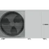 Bosch outdoor air conditioner condenser with a large front fan and grille on the left and a plain housing on the right - Solarplaza