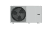 O157233572_compress_2000_awf_46kw_front_perspective_render - Solarplaza Bosch outdoor air conditioner condenser with a large front fan and grille on the left and a plain housing on the right - Solarplaza