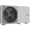 Bosch outdoor HVAC condenser with a large front fan behind a protective grille and grey panels