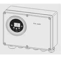 Portable electrical control box with a round digital display and control buttons on the front panel. - Solarplaza