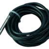 Coiled black electrical cable with a metal sensor/probe at the end - Solarplaza