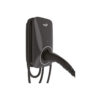 Wall-mounted electric vehicle charger with a plugged-in charging cable
