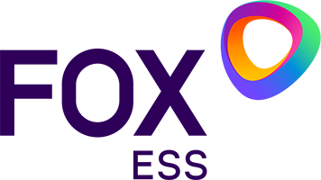 Foxess - Solarplaza Abstract purple background with a bright multicolor circular shape on the right, conveying creativity and energy. - Solarplaza
