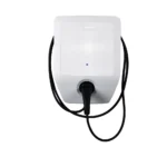 Bosch electric vehicle charging wallbox with coiled charging cable on a white background - Solarplaza