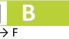 Green navigation button labeled B with a small notebook icon on the left.